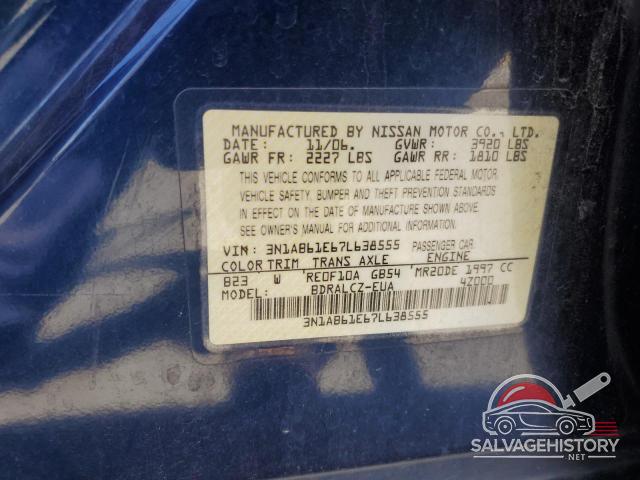 3N1AB61E67L638555 2007 NISSAN SENTRA photo no. 12