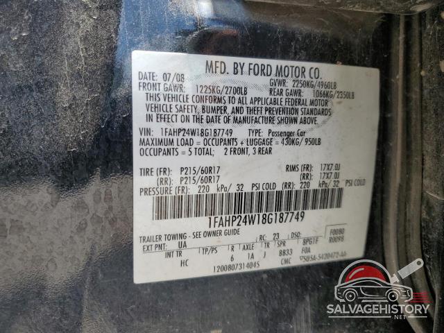 1FAHP24W18G187749 2008 FORD TAURUS photo no. 13