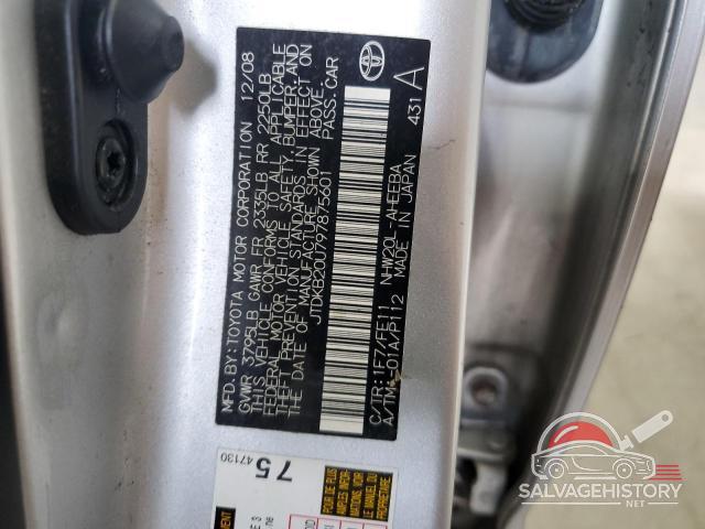 JTDKB20U797875601 2009 TOYOTA PRIUS photo no. 12