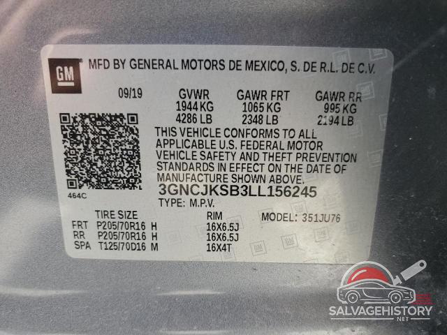 3GNCJKSB3LL156245 2020 CHEVROLET TRAX photo no. 13
