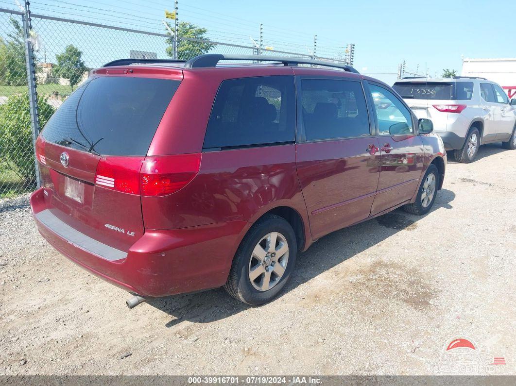 5TDZA23C64S143804 2004 TOYOTA SIENNA photo no. 4
