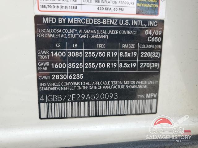 4JGBB72E29A520093 2009 MERCEDES-BENZ M-CLASS photo no. 13