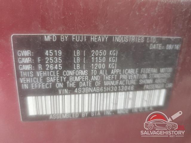 4S3BNAB65H3013046 2017 SUBARU LEGACY photo no. 12