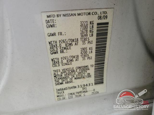 1N6BA07D49N319431 2009 NISSAN TITAN photo no. 12