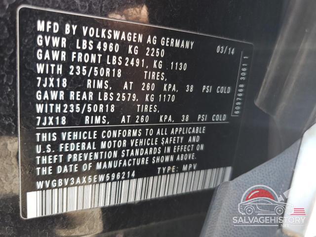 WVGBV3AX5EW596214 2014 VOLKSWAGEN TIGUAN photo no. 13