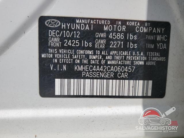 KMHEC4A42CA060457 2012 HYUNDAI SONATA photo no. 12