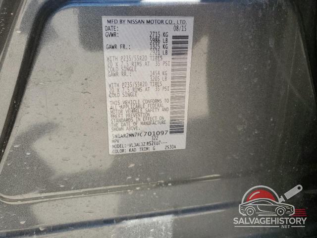 5N1AR2MN7FC701097 2015 NISSAN PATHFINDER photo no. 12