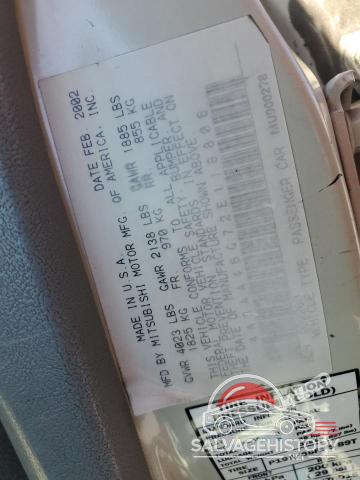 4A3AA46G72E118806 2002 MITSUBISHI GALANT photo no. 12
