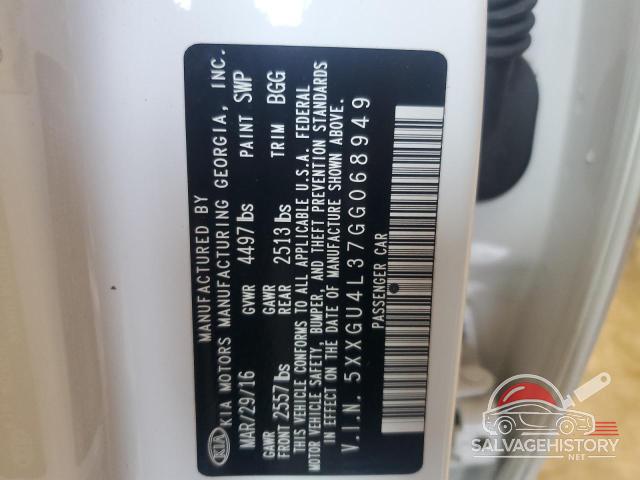 5XXGU4L37GG068949 2016 KIA OPTIMA photo no. 12