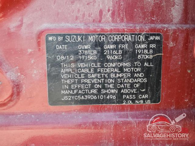 JS2YC5A39D6101496 2013 SUZUKI SX4 photo no. 12