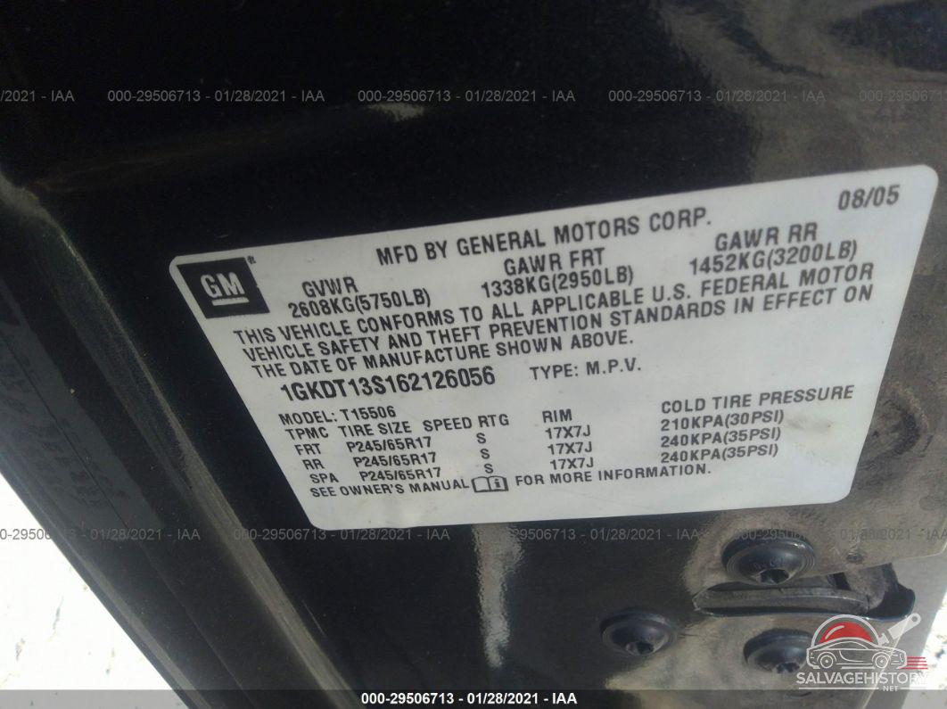 1GKDT13S162126056 2006 GMC ENVOY photo no. 9