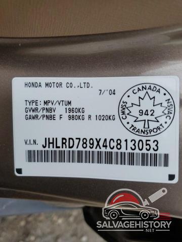 JHLRD789X4C813053 2004 HONDA CRV photo no. 13