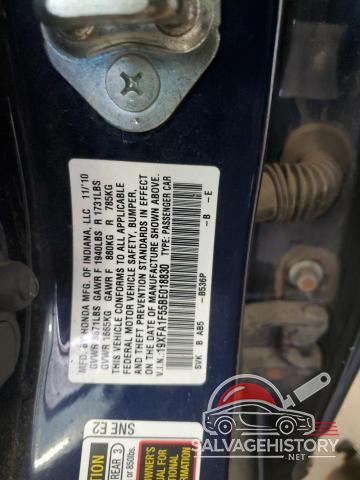 19XFA1F55BE018830 2011 HONDA CIVIC photo no. 12