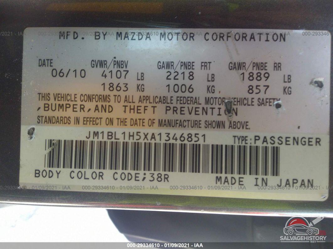 JM1BL1H5XA1346851 2010 MAZDA MAZDA3 photo no. 9