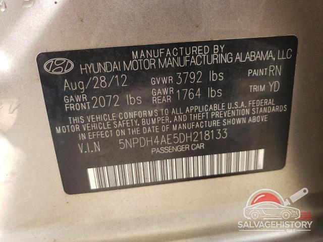 5NPDH4AE5DH218133 2013 HYUNDAI ELANTRA photo no. 12