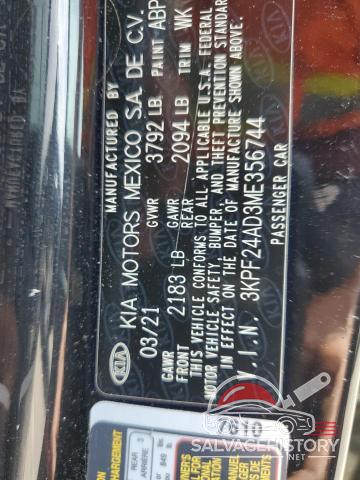 3KPF24AD3ME356744 2021 KIA FORTE photo no. 12