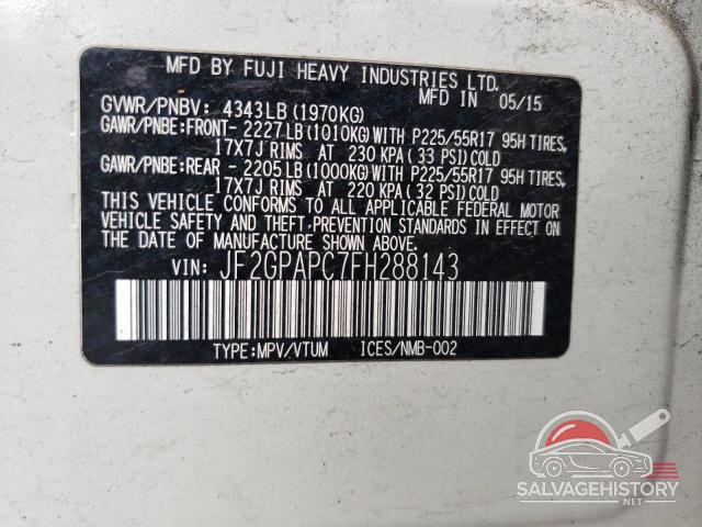 JF2GPAPC7FH288143 2015 SUBARU XV photo no. 13