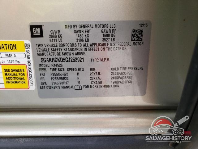 5GAKRCKD5GJ253921 2016 BUICK ENCLAVE photo no. 13