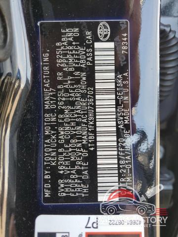 4T1BF1FK9HU736702 2017 TOYOTA CAMRY photo no. 12