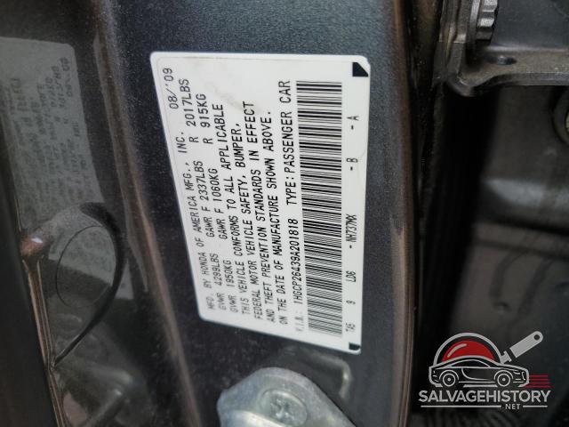 1HGCP26439A201818 2009 HONDA ACCORD photo no. 12