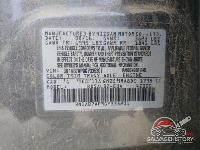 3N1AB7AP9GY335201 2016 NISSAN SENTRA photo no. 12