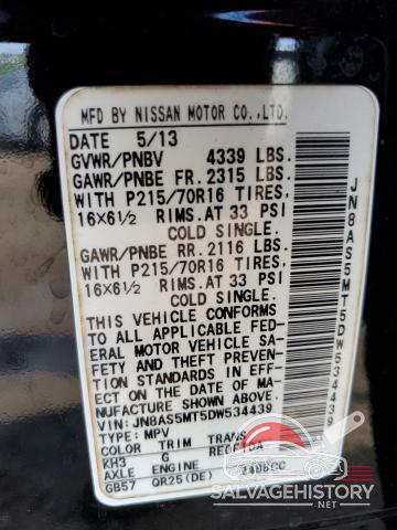 JN8AS5MT5DW534439 2013 NISSAN ROGUE photo no. 13