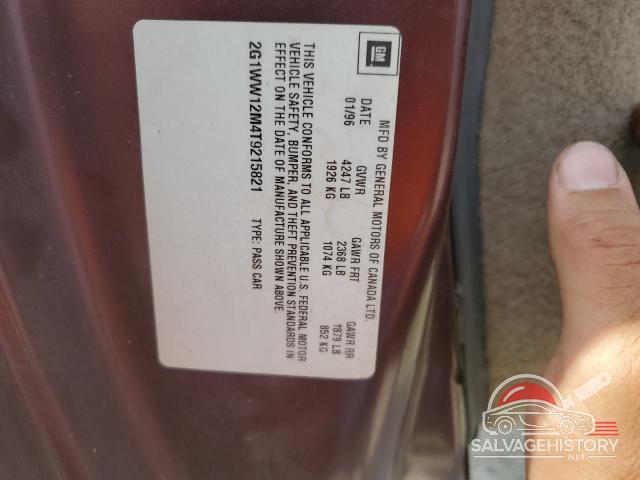 2G1WW12M4T9215821 1996 CHEVROLET MONTECARLO photo no. 12