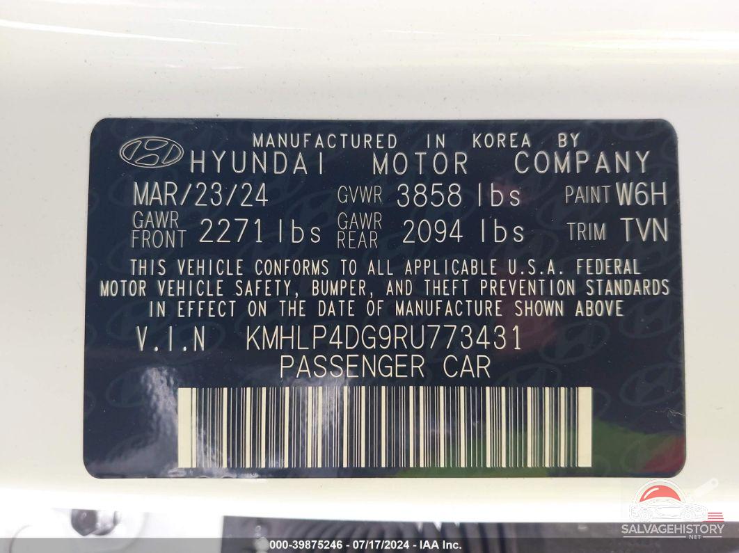 KMHLP4DG9RU773431 2024 HYUNDAI ELANTRA photo no. 9