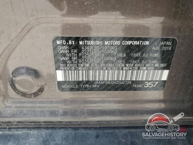 JA4AP3AU2HZ002725 2017 MITSUBISHI OUTLANDER photo no. 13