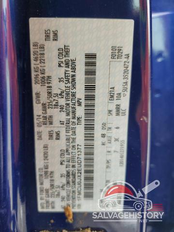 1FMCU0JX2EUD71377 2014 FORD ESCAPE photo no. 13