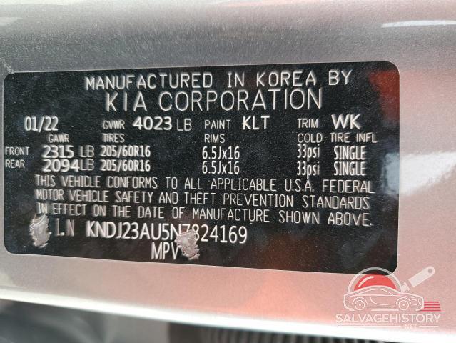 KNDJ23AU5N7824169 2022 KIA SOUL photo no. 12