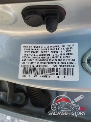 19XFB2F54CE018886 2012 HONDA CIVIC photo no. 12