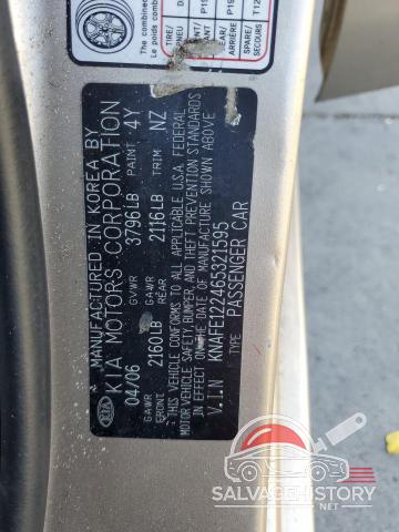 KNAFE122465321595 2006 KIA SPECTRA photo no. 12