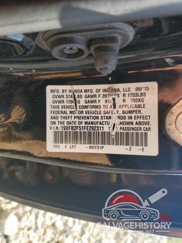 19XFB2F51FE292311 2015 HONDA CIVIC photo no. 13