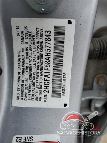 2HGFA1F58AH577843 2010 HONDA CIVIC photo no. 12