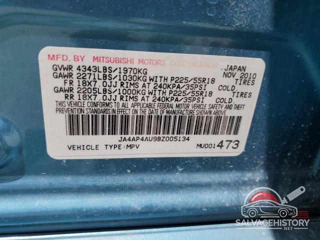 JA4AP4AU9BZ005134 2011 MITSUBISHI OUTLANDER photo no. 12