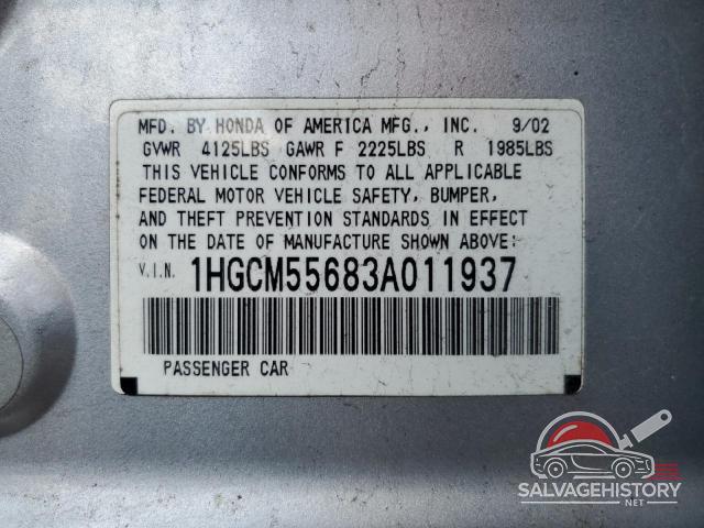 1HGCM55683A011937 2003 HONDA ACCORD photo no. 13