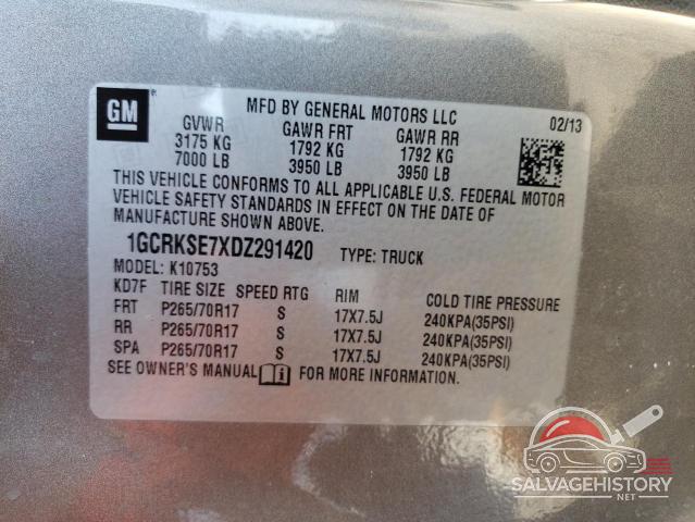 1GCRKSE7XDZ291420 2013 CHEVROLET ALL Models photo no. 12