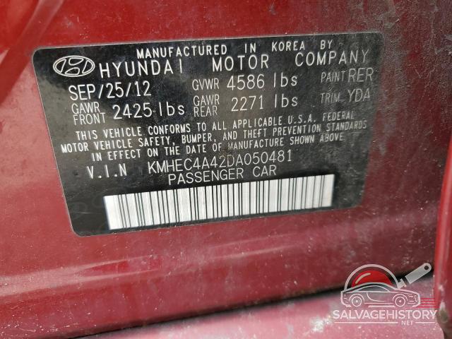 KMHEC4A42DA050481 2013 HYUNDAI SONATA photo no. 12