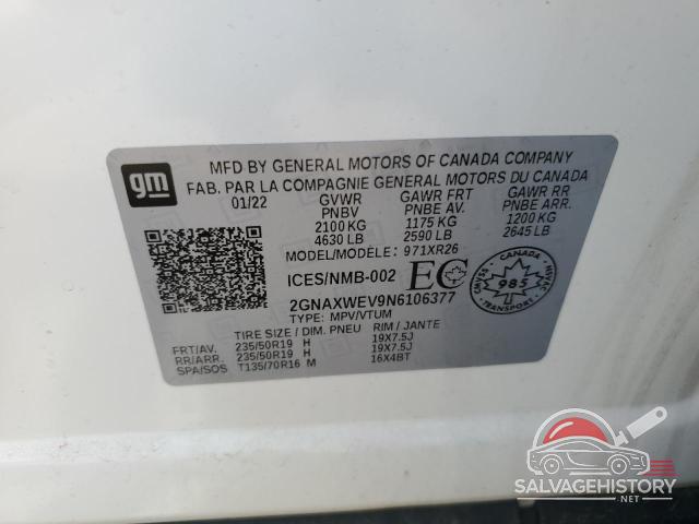 2GNAXWEV9N6106377 2022 CHEVROLET EQUINOX photo no. 13