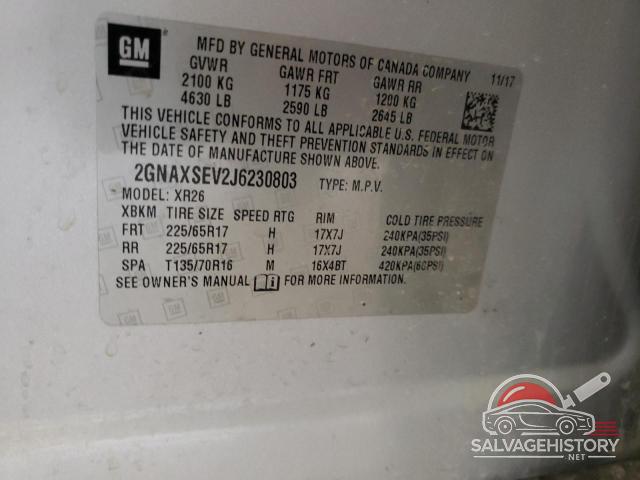 2GNAXSEV2J6230803 2018 CHEVROLET EQUINOX photo no. 13