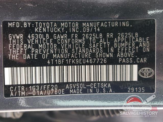 4T1BF1FK9EU467726 2014 TOYOTA CAMRY photo no. 12
