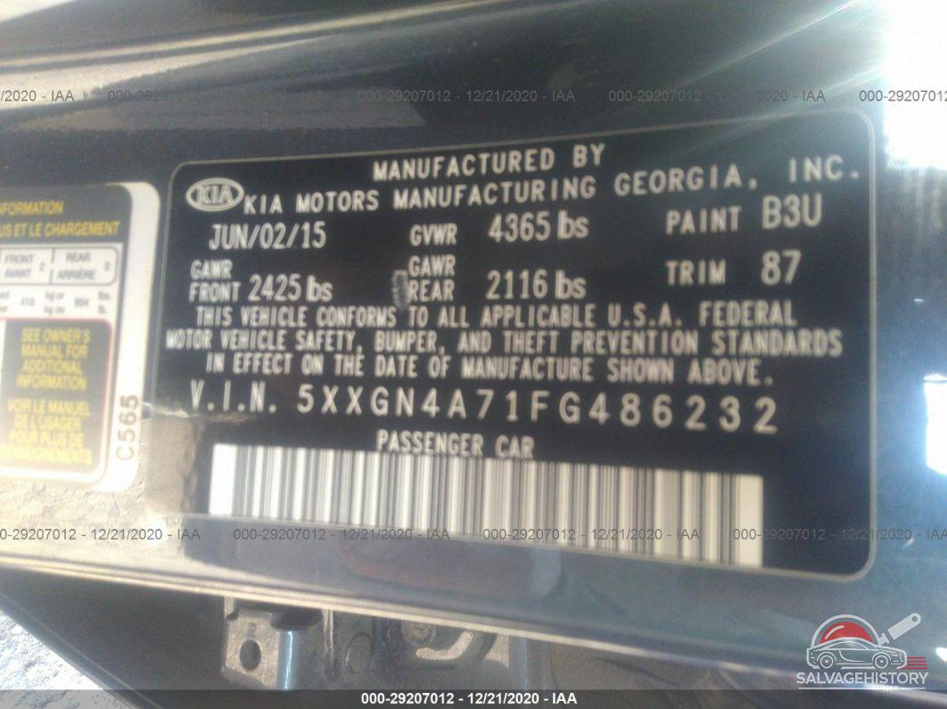 5XXGN4A71FG486232 2015 KIA OPTIMA photo no. 9