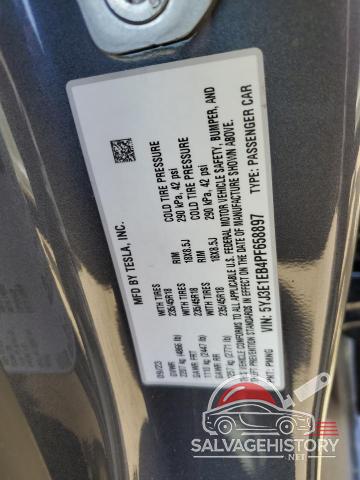 5YJ3E1EB4PF658897 2023 TESLA MODEL 3 photo no. 12