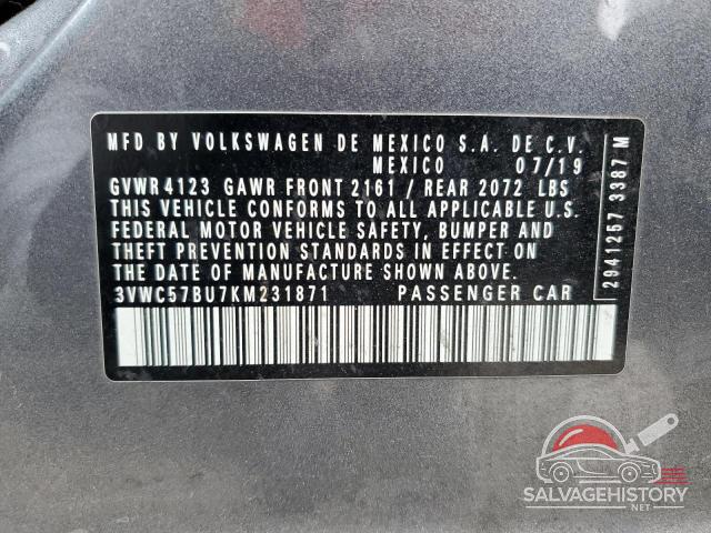 3VWC57BU7KM231871 2019 VOLKSWAGEN JETTA photo no. 13
