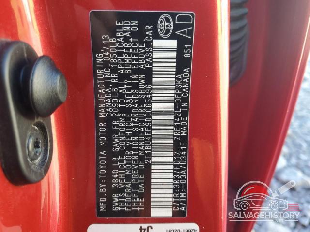 2T1BU4EE9DC065496 2013 TOYOTA COROLLA photo no. 13