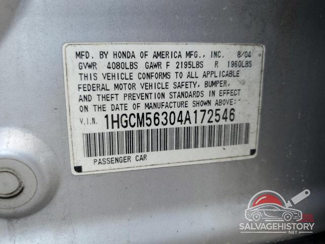 1HGCM56304A172546 2004 HONDA ACCORD photo no. 12