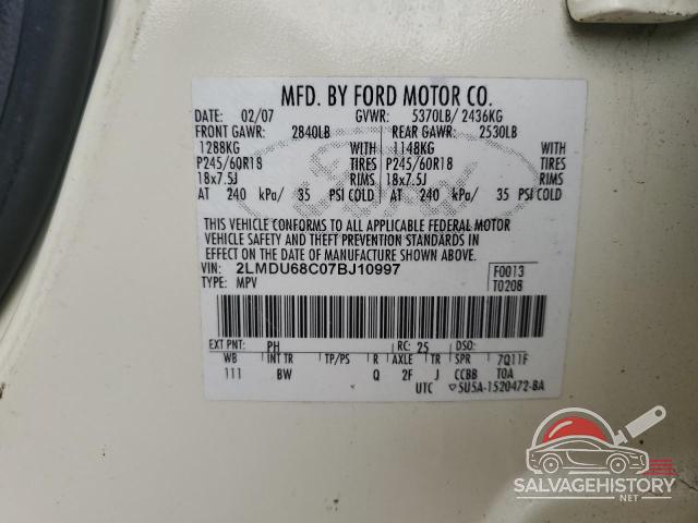 2LMDU68C07BJ10997 2007 LINCOLN MKX photo no. 13