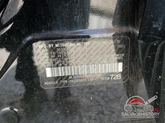 ML32AUHJ7MH012358 2021 MITSUBISHI MIRAGE photo no. 12