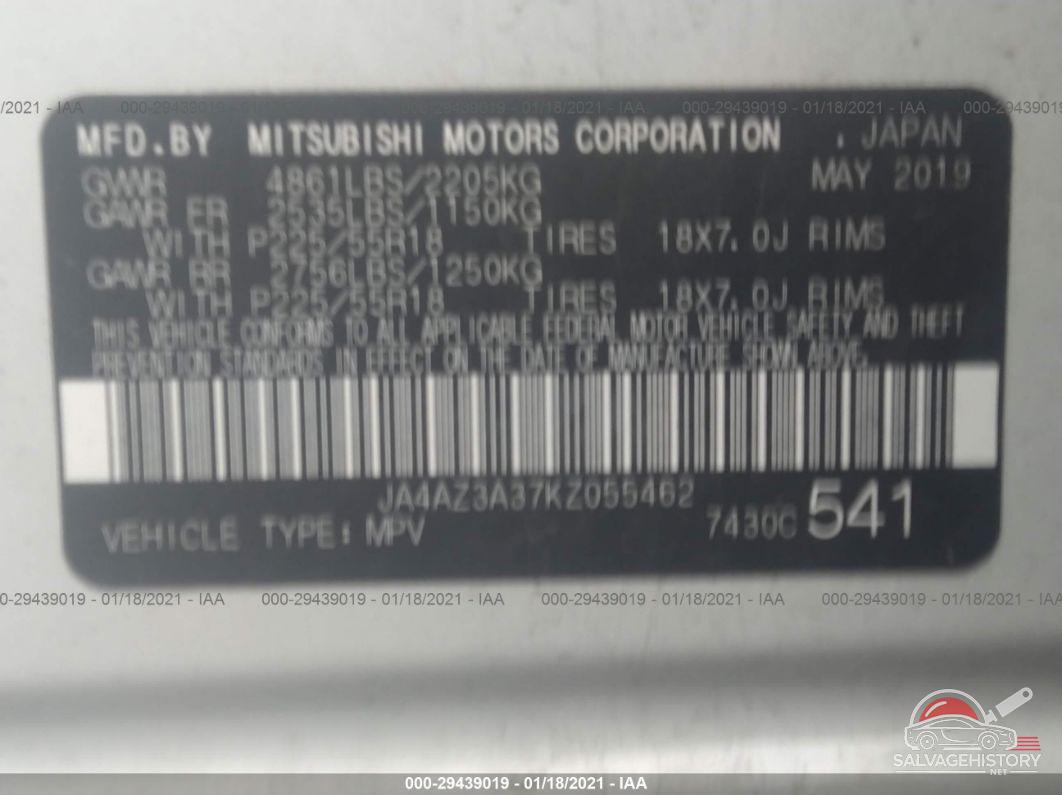 JA4AZ3A37KZ055462 2019 MITSUBISHI OUTLANDER photo no. 9